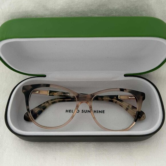 Kate Spade Johanna Blush Tortoise Cat Eye Eyeglass Frames With Case - Picture 10 of 11